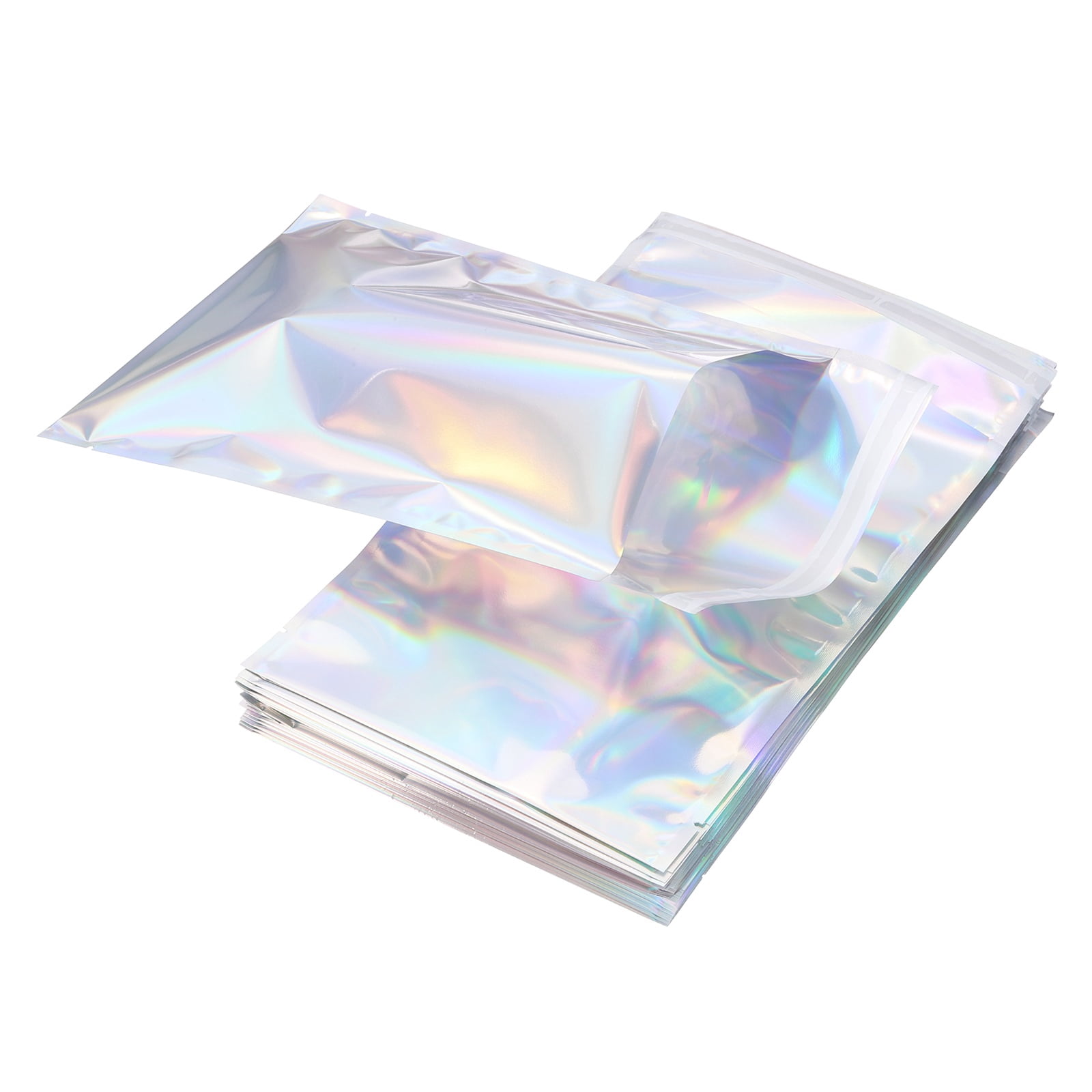 Uxcell Holographic Bags (11" x 6", Silver) (50Pcs) Holographic Metallic Poly Mailers Self Sealing Flat Foil Envelope Mailing Packaging Bags, Suit for - Jewelry/Sample/Shipping/Package