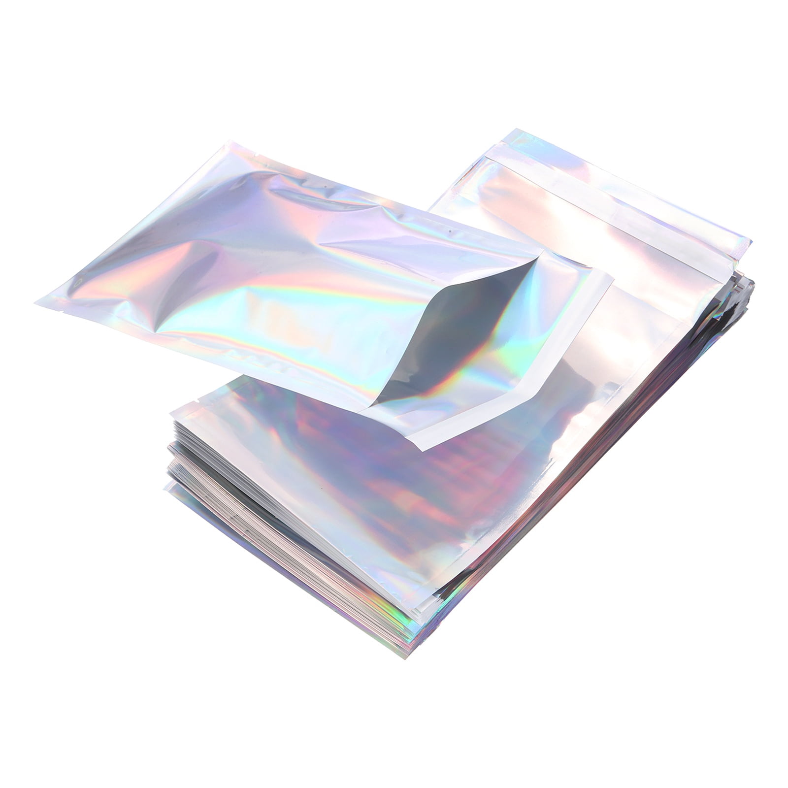 Uxcell Holographic Bags (9" x 6", Silver) (100Pcs) Holographic Metallic Poly Mailers Self Sealing Flat Foil Envelope Mailing Packaging Bags, Suit for - Jewelry/Sample/Shipping/Package