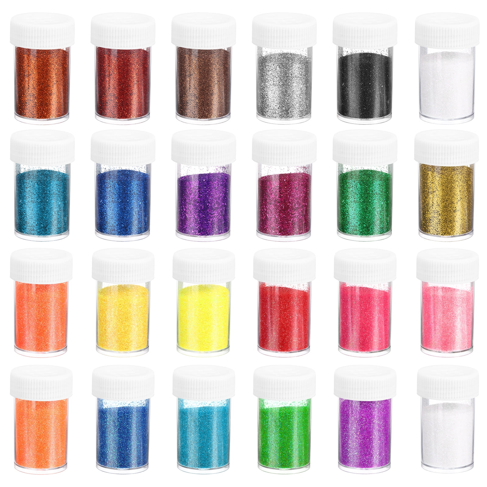 Uxcell Holographic Fine Glitter Set, 24 Jars 408g/14.4oz Sparkle Powder, Multicolored