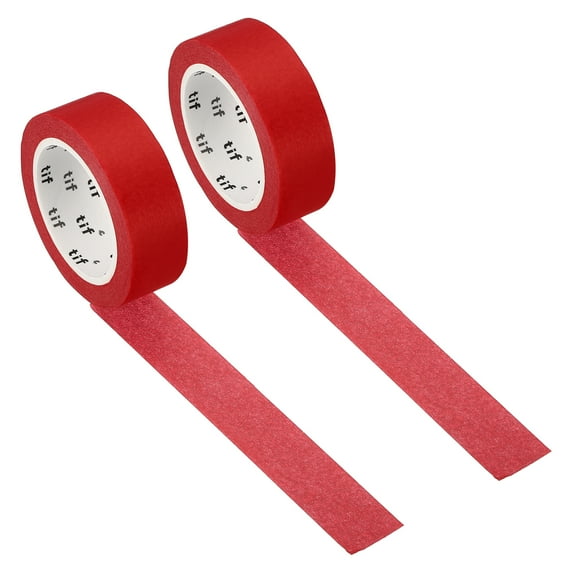 Uxcell Holographic Washi Tape 0.59 Inch x 10.93 Yards, 2 Roll Self Adhesive Masking Sticker, Red