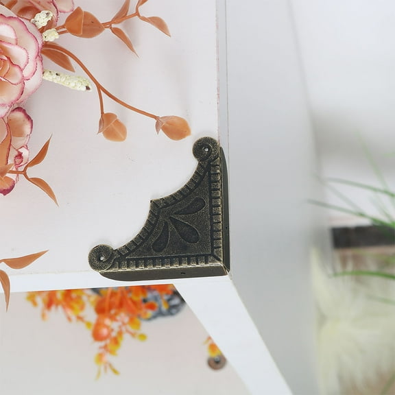 Uxcell Home Box Corner Protectors Vintage Guard Edge Cover Furniture Legs Protector Decor Bronze Tone 4pcs