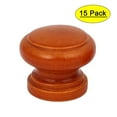 thumbnail image 1 of Uxcell Home Furniture Drawer Wooden Wood Pull Knob Grab Handle Brown 28mmx24mm 15Pcs, 1 of 6