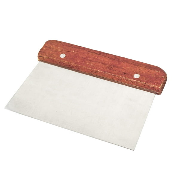 Uxcell Home Kitchen Flour Bread Wood Handle Stainless Steel Cutter Cake Dough Scraper Cutter