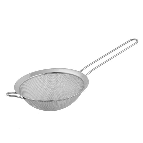 Uxcell Home Kitchen Metal Fried Food Spice Flour Mesh Strainer Colander Silver Tone