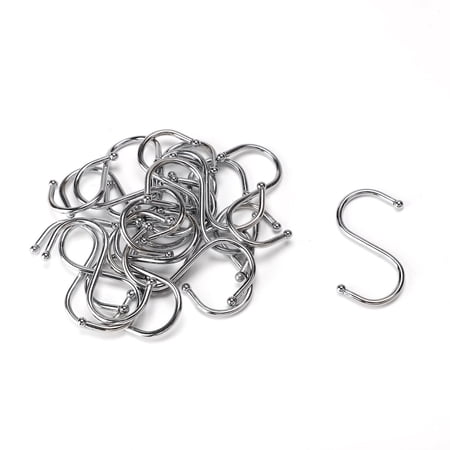 Uxcell Home Kitchen S Shaped Stainless Steel Hanging Clasp Hooks 20 Pcs Silver Tone