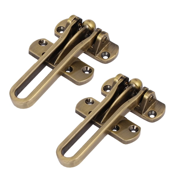 Uxcell Home Metal Security Door Guard Buckle Clasp Padlock Latch Lock Bronze Tone 2pcs