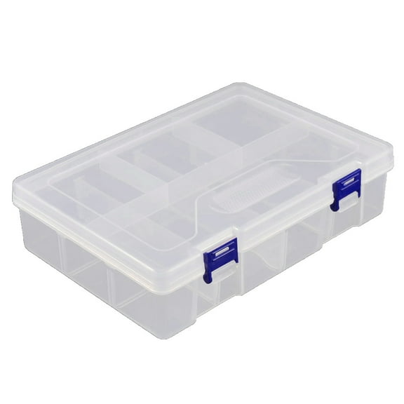 Uxcell Home Plastic Adjustable Storage Sorter Case Box Organizer for Small Jewelry White 1Pcs