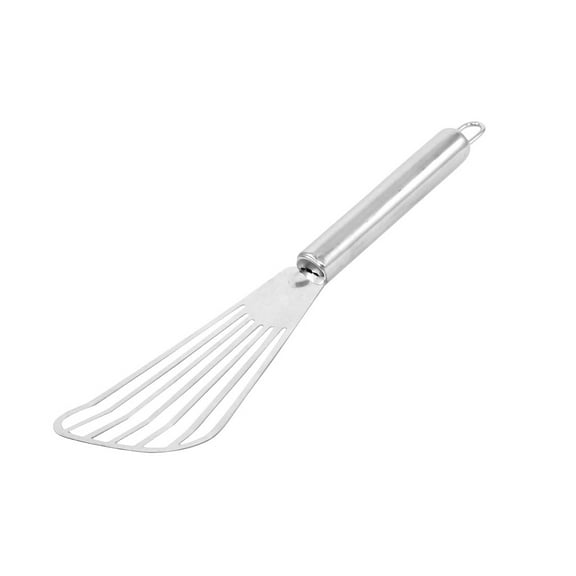 Uxcell Home Stainless Steel Beveled Design Fish Slotted Turner for Flipping Frying Grilling
