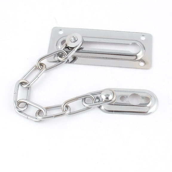REGALWOVEN Home Stainless Steel Security Slide Bolt Door Chain Lock Guard Silver Tone 17cm