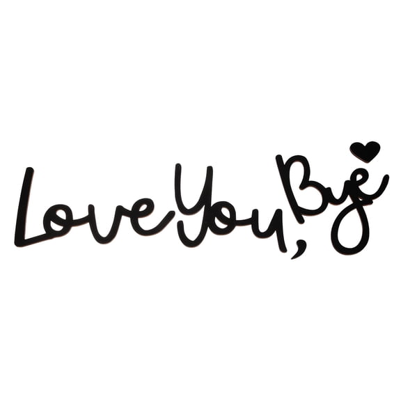 Uxcell Home Wall Decor Letter Signs, 3D Self-Adhesive Love You Bye Wood Sign with Comma and Heart Boho Art Alphabet for Wall, Door, Living Room, Farmhouse DIY Home office Decor, Black