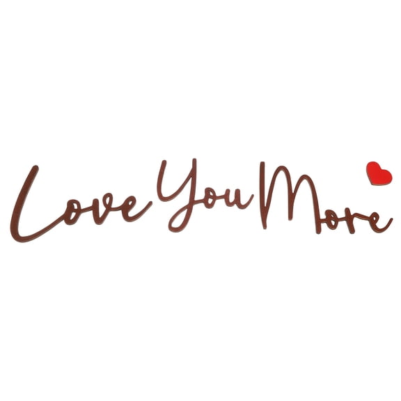 Uxcell Home Wall Decor Letter Signs, 3D Self-Adhesive Love You More Boho Art Alphabet for Wall, Door, Living Room, Farmhouse DIY Home Decor, Brown