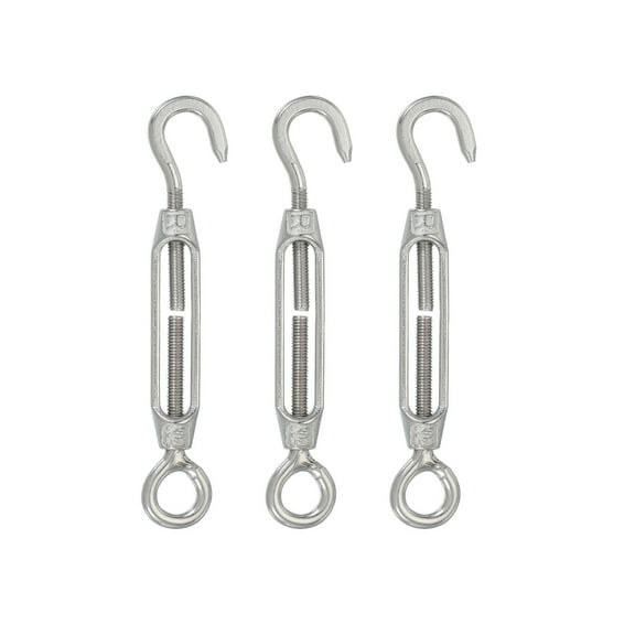 Uxcell Hook & Eye Turnbuckle Stainless Steel 304 Adjustable Wire Rope Tensioner M4