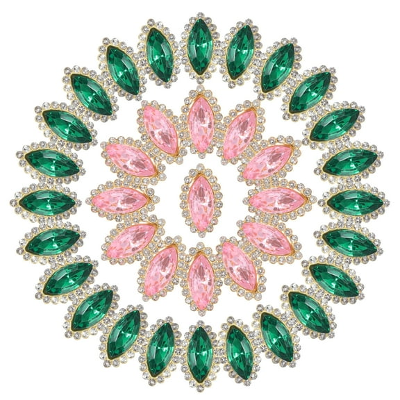 Uxcell Horse Eye Sew on Rhinestones Crystals Glass Gems Metal Base Flatback Diamond for DIY Crafts Sewing Multicolor
