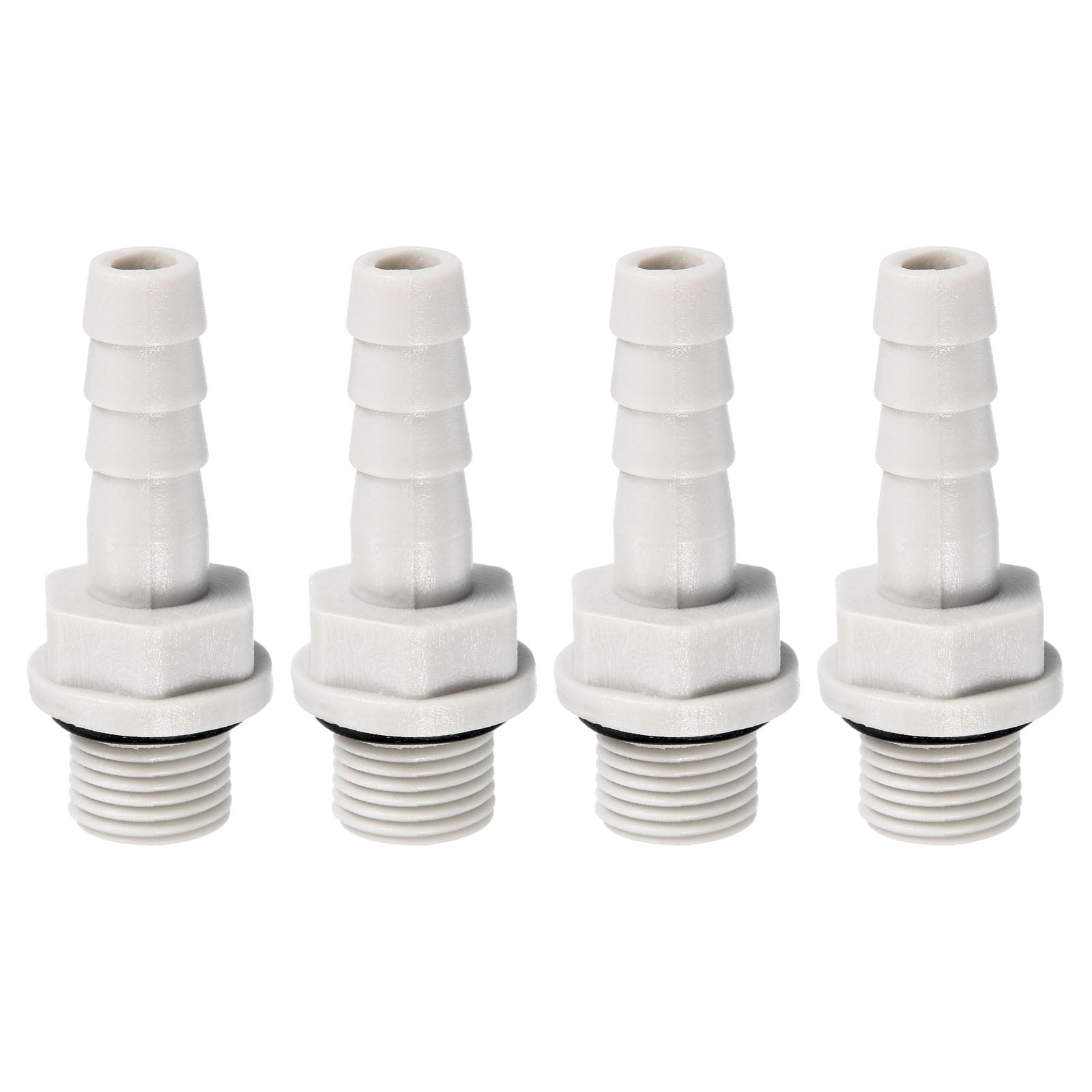 Uxcell Hose Barb Fitting Straight 7mm Barbed G1/8 Male Thread, 4 Pack POM  Plastic Pipe Connector, Grey 