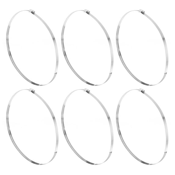 Uxcell Hose Clamp, 11 3/8" to 12 1/4" Adjustable Stainless Steel Worm Gear Hose Clamps for Fuel Line Plumbing, 6 Pack