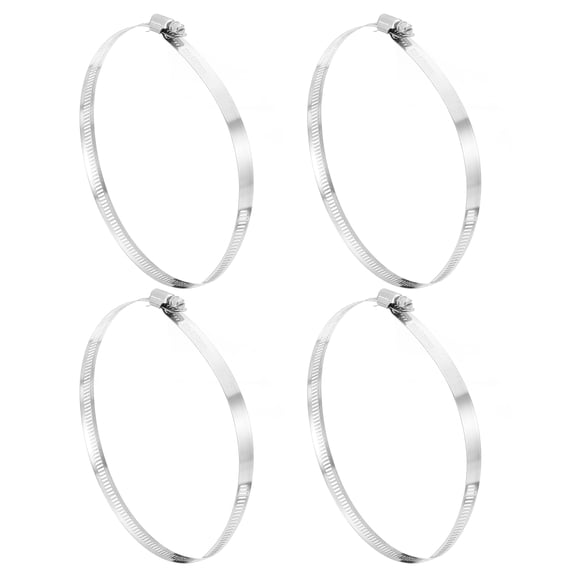 Uxcell Hose Clamp, 6 1/9" to 7" Adjustable Stainless Steel Worm Gear Hose Clamps for Fuel Line Plumbing, 4Pack