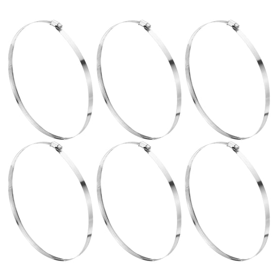 Uxcell Hose Clamp, 8 2/5" to 9 1/4" Adjustable Stainless Steel Worm Gear Hose Clamps for Fuel Line Plumbing, 6 Pack