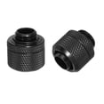 thumbnail image 1 of Uxcell Fit 0.37'' Hose Fitting Quick Connector G1/4" Brass for the CPU Water Cooling System Black 2 Pcs, 1 of 4
