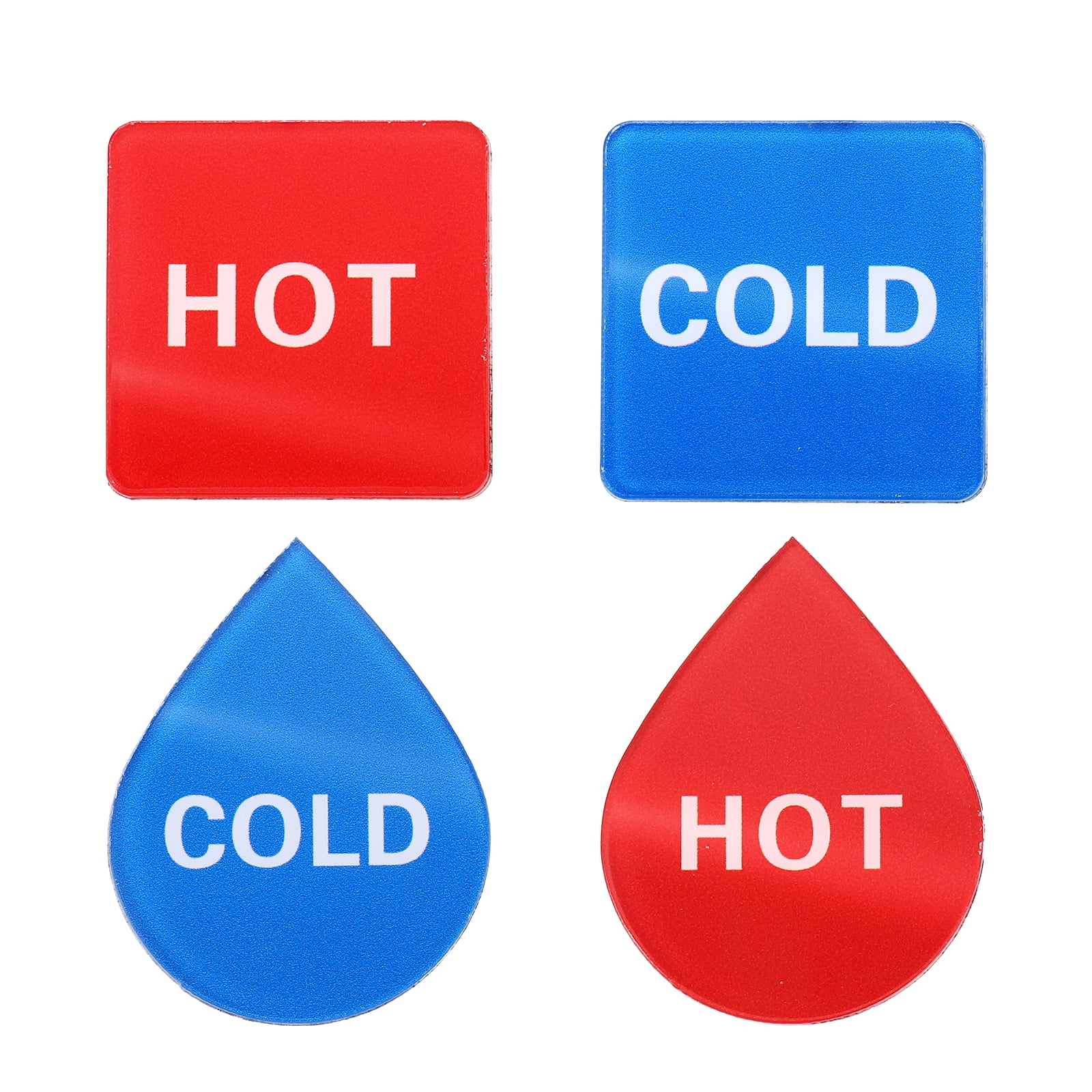 Uxcell Hot and Cold Self-adhesive Stickers, 2Set Acrylic Square ...