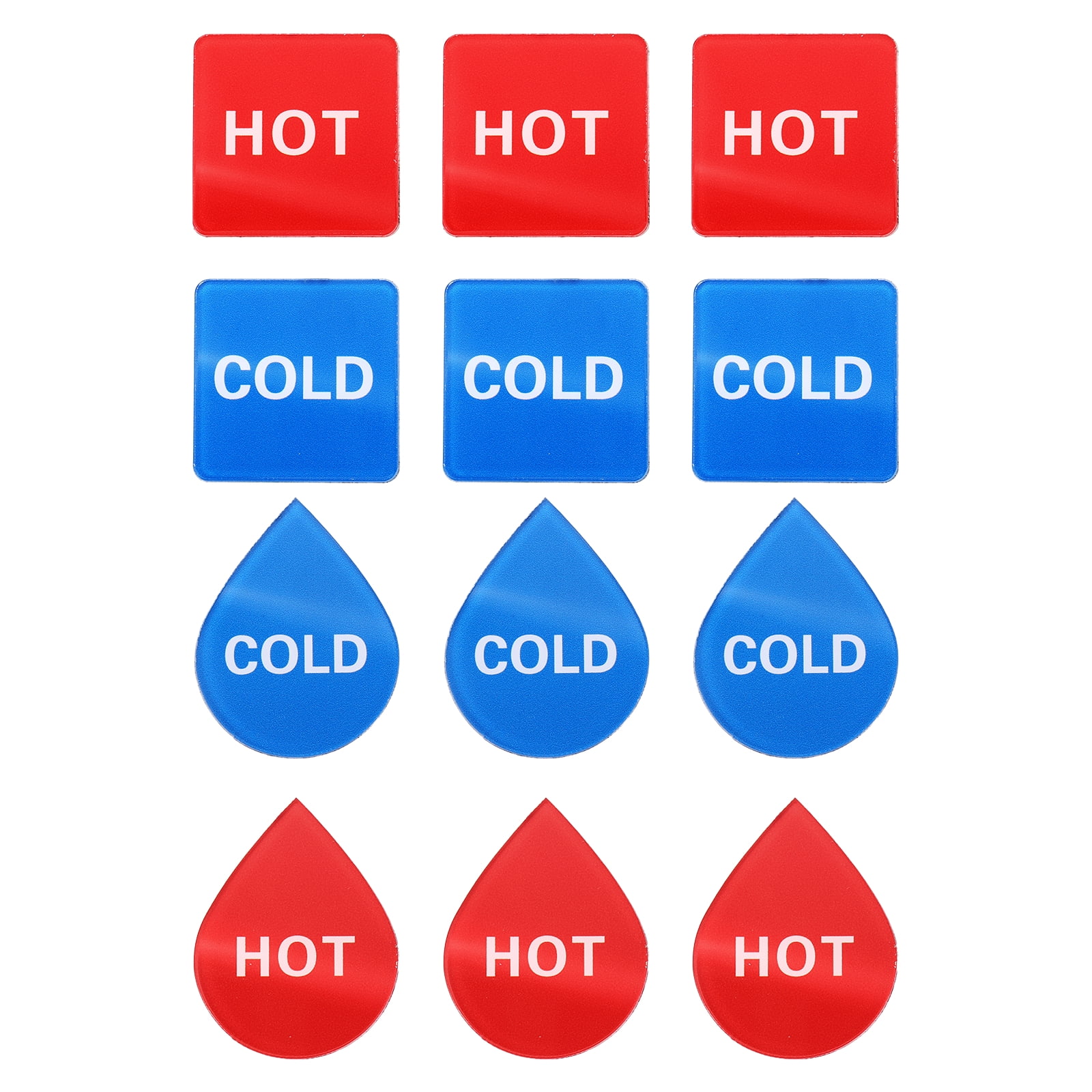 Uxcell Hot and Cold Self-adhesive Stickers, 6Set Acrylic Square ...