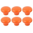 thumbnail image 1 of Uxcell Hotel Ceramic Round Furniture Cupboard Wardrobe Drawer Pull Knobs Orange 6 Pcs, 1 of 4