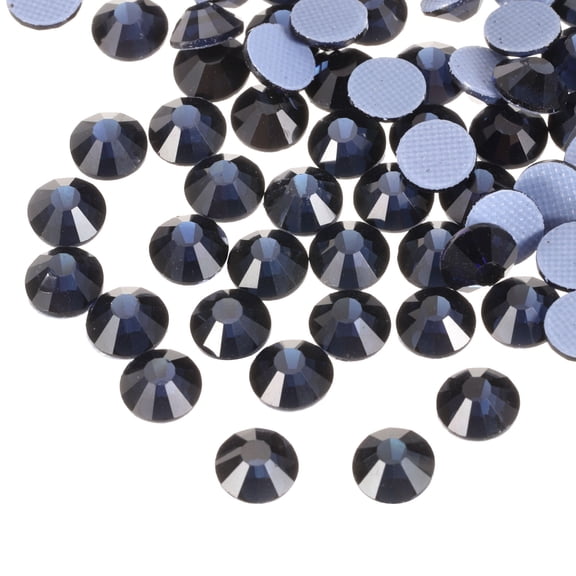 Uxcell Hotfix Rhinestones Flatback Crystal Glass Gems for Crafts Clothes DIY Decoration 288Pcs Dark Blue