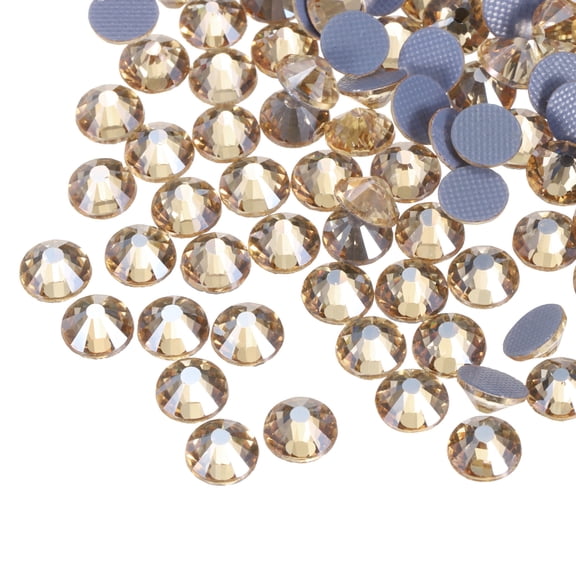 Uxcell Hotfix Rhinestones Flatback Crystal Glass Gems for Crafts Clothes DIY Decoration 288Pcs Light Champagne