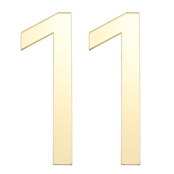 Uxcell House Numbers, 2 Pcs 4 Inch Self-adhesive Acrylic Modern House Number for Outside Address Mailbox Door Farm House Office Apartments Hotel Room, Gold (1)