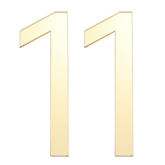 Uxcell House Numbers, 2 Pcs 4 Inch Self-adhesive Acrylic Modern House Number for Outside Address Mailbox Door Farm House Office Apartments Hotel Room, Gold (1)