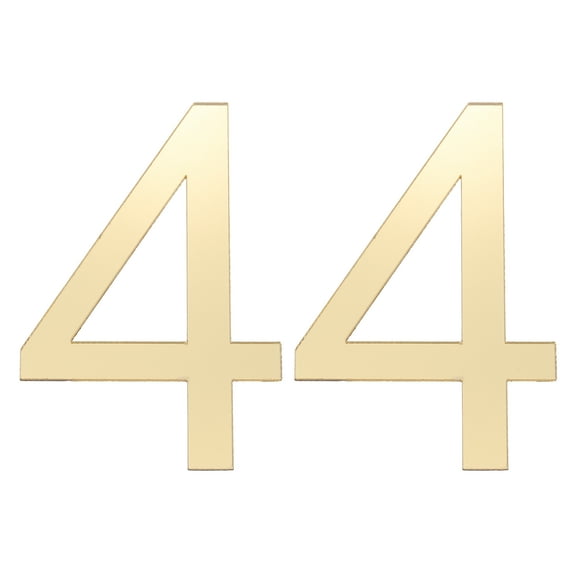 Uxcell House Numbers, 2 Pcs 4 Inch Self-adhesive Acrylic Modern House Number for Outside Address Mailbox Door Farm House Office Apartments Hotel Room, Gold (4)