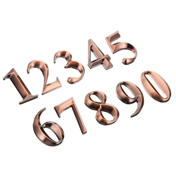 Uxcell House Numbers 3D Mailbox Numbers 0-9 for Outside, 10Pcs Large Numbers , Bronze