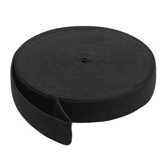 Uxcell Household 12M Length Stretchy Elastic Band Roll Black 24mm Wide