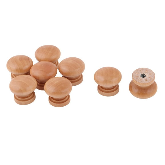 Uxcell Household Door Cabinet Drawer Dresser Cupboard Pull Knobs Wood Color 8pcs