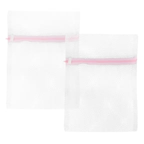 Uxcell Household Nylon Clothes Underwear Lingerie Sock Holder Washing Bag White 2 Pcs
