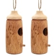thumbnail image 1 of Uxcell Hummingbird House, 2 Pack Humming Bird Houses Wooden Hummingbird Nest Swing Nest for Outside Hanging, Style 3, 1 of 5