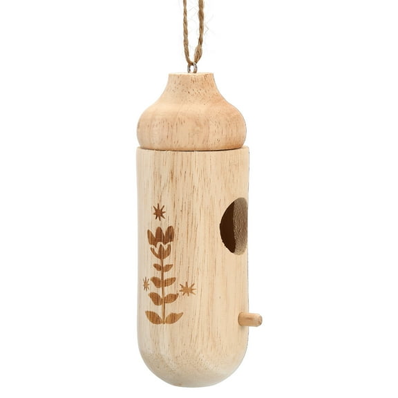 Uxcell Hummingbird House, Humming Bird Houses Wooden Hummingbird Nest Swing Nest for Outside Hanging, Style 2