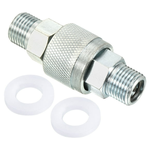 Uxcell Hydraulic Quick Connect Coupler M16x1.5mm Male Thread Pipe Fitting, Silver 1 Set