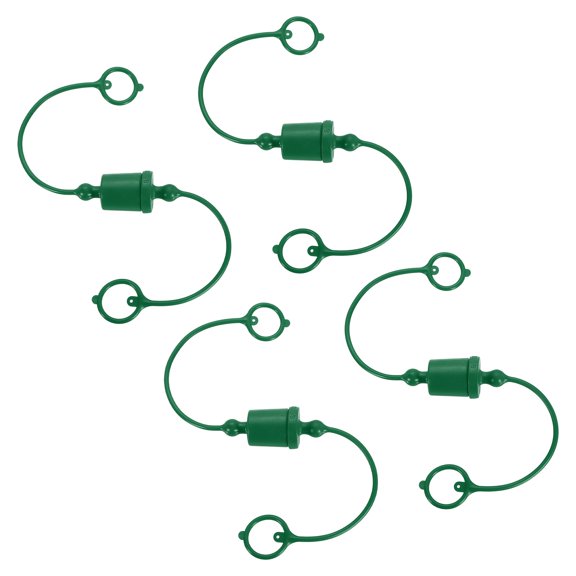Uxcell Hydraulic Quick Coupler Green ISO-A 3/8" Male & Female Cover 4 Set, Quick Connect Coupling with Retention Ring for Hose, Tractor, Loader Attachment