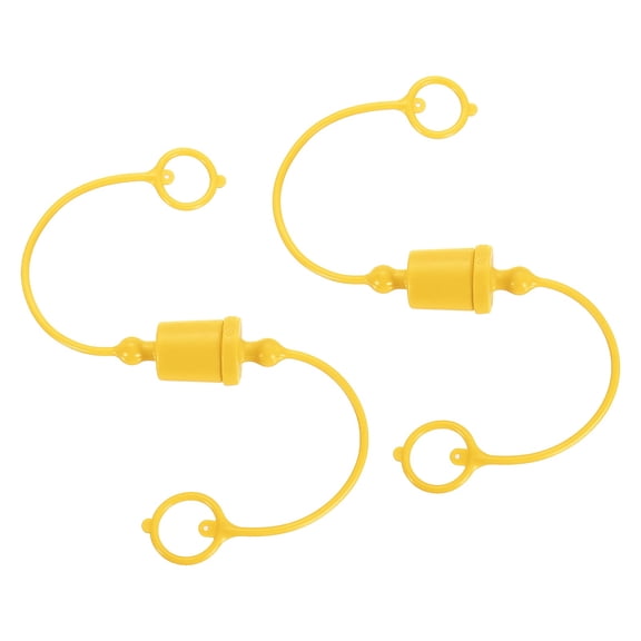 Uxcell Hydraulic Quick Coupler Yellow ISO-A 3/8" Male & Female Cover 2 Set, Quick Connect Coupling with Retention Ring for Hose, Tractor, Loader Attachment