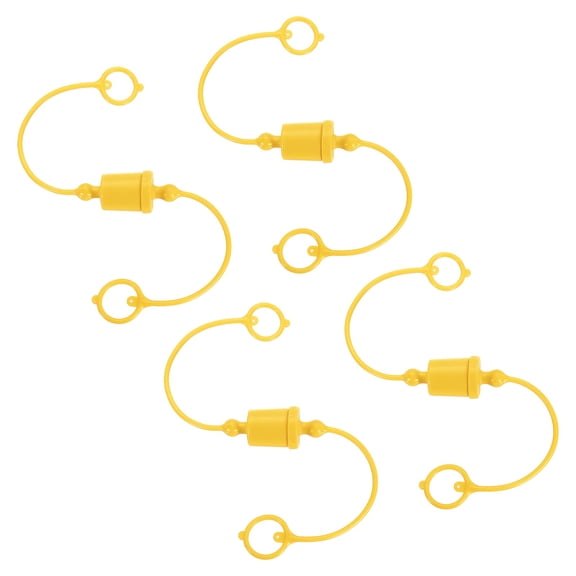 Uxcell Hydraulic Quick Coupler Yellow ISO-A 3/8" Male & Female Cover 4 Set, Quick Connect Coupling with Retention Ring for Hose, Tractor, Loader Attachment