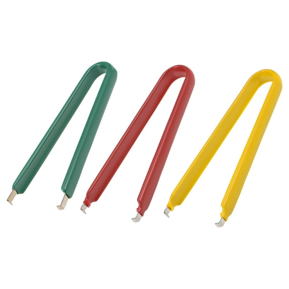 Uxcell IC Puller Chip Extractor with Insulated Vinyl Grip Stainless Steel Multicolor 3Pcs