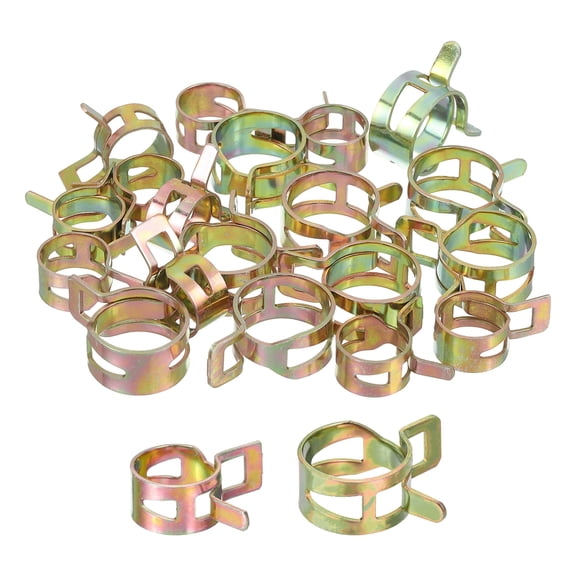 Uxcell ID 12mm 16mm 1/2 Inch 5/8 Inch Fuel Line Hose Clips, Pipe Clamps,Spring Hose Clamp,Low Pressure Air Clamp,Pack of 20(Rose Gold)