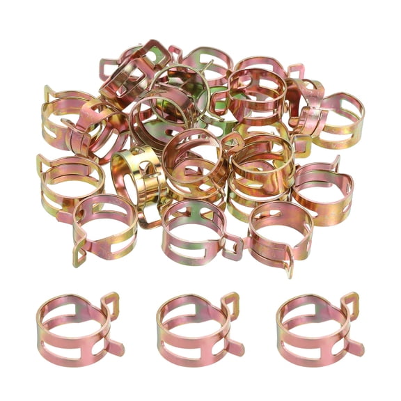 Uxcell ID 22mm 7/8inch Fuel Line Hose Clips,Pipe Clamps,Spring Hose Clamp,30Pcs