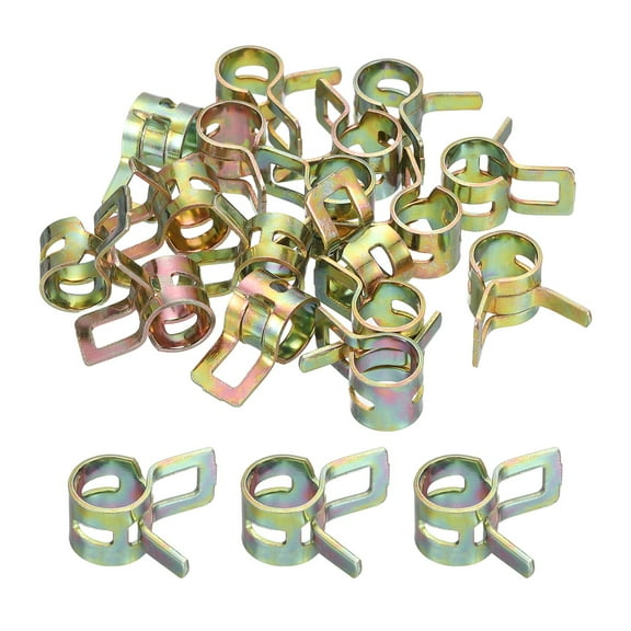Uxcell ID 6.5mm 1/4 inch Fuel Line Hose Clips, Pipe Clamps, Spring Hose Clamp, 20Pcs