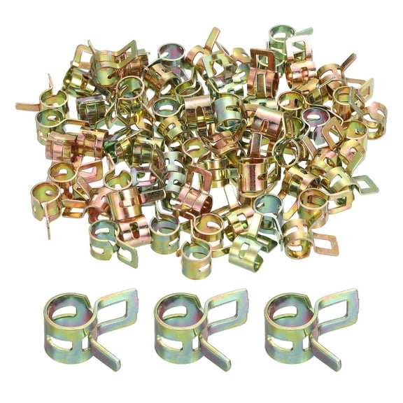 Uxcell ID 6.5mm 1/4inch Fuel Line Hose Clips,Pipe Clamps,Spring Hose Clamp,70Pcs