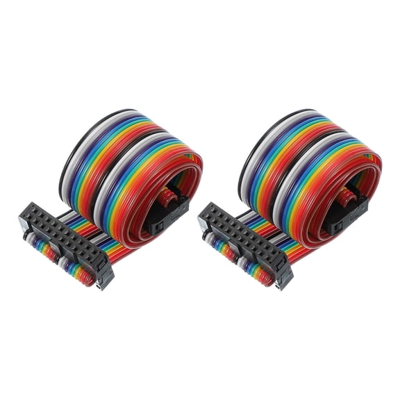 Uxcell IDC Connector Flat Ribbon Cable Dual Row Data Cable Female to Female for IDE Drive Printer Industrial DIY Electronics 300x25 mm 20 Pins