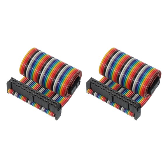 Uxcell IDC Connector Flat Ribbon Cable Dual Row Data Cable Female to Female for IDE Drive Printer Industrial DIY Electronics 300x43 mm 34 Pins