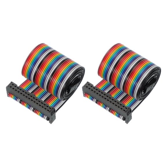 Uxcell IDC Connector Flat Ribbon Cable Dual Row Data Cable Female to Female for IDE Drive Printer Industrial DIY Electronics 500x38 mm 30 Pins