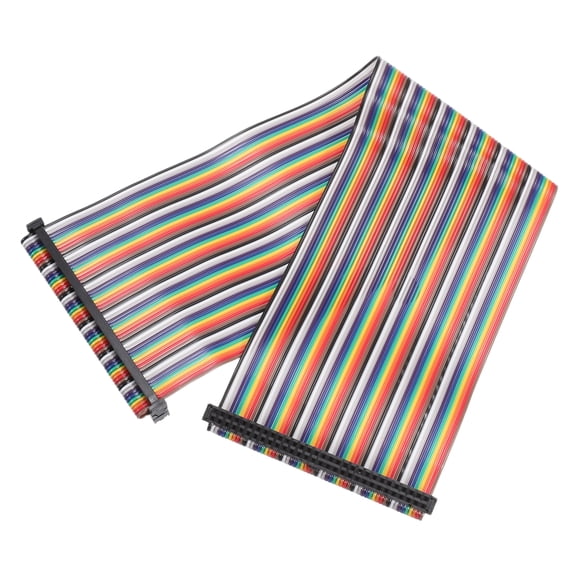Uxcell IDC Rainbow Wire Flat Ribbon Cable 2.54mm Pitch 60 Pin Connection Line 1 ft Length 1 Pcs