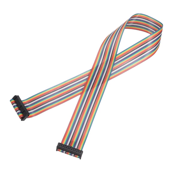 Uxcell IDC Rainbow Wire Flat Ribbon Cable 2.54mm Pitch 26 Pin Connection Line 2 ft Length 1 Pcs